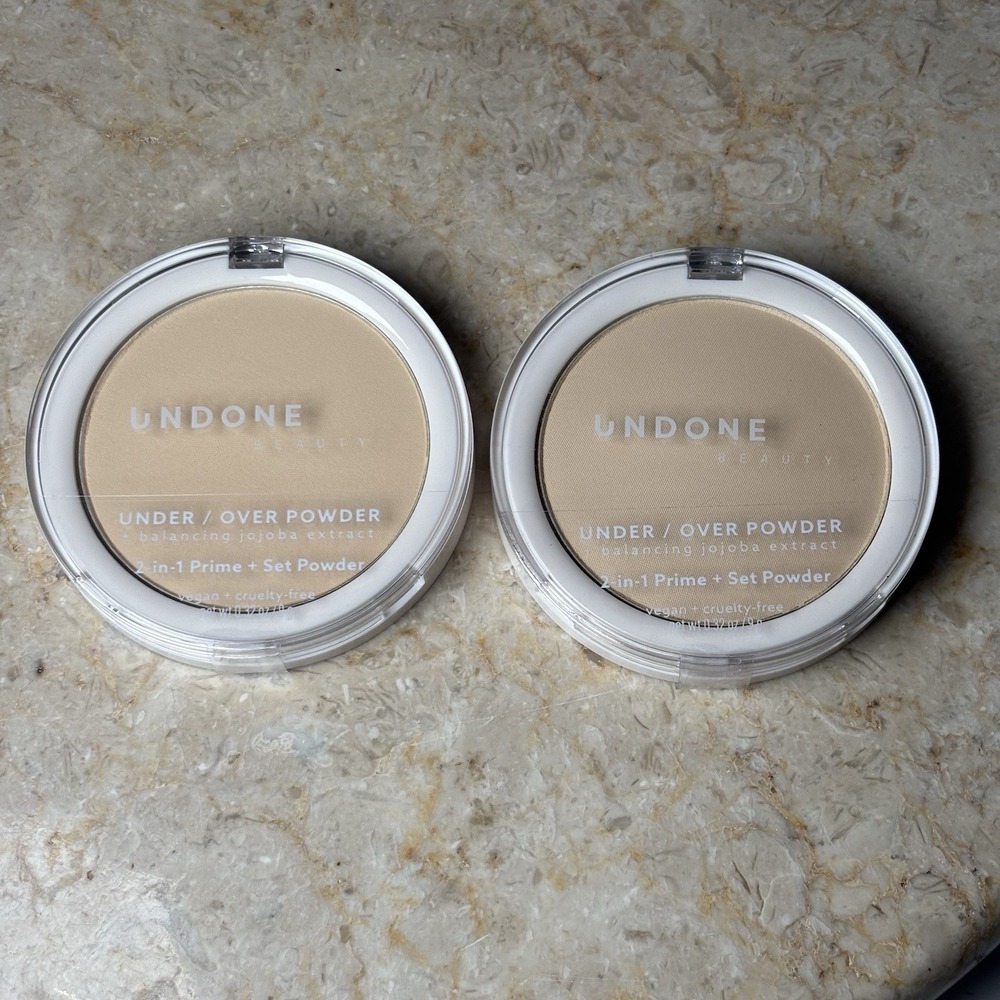 2‎ Lot Undone Beauty Under/Over Powder 2 in 1 Prime + Set Powder 510 Light